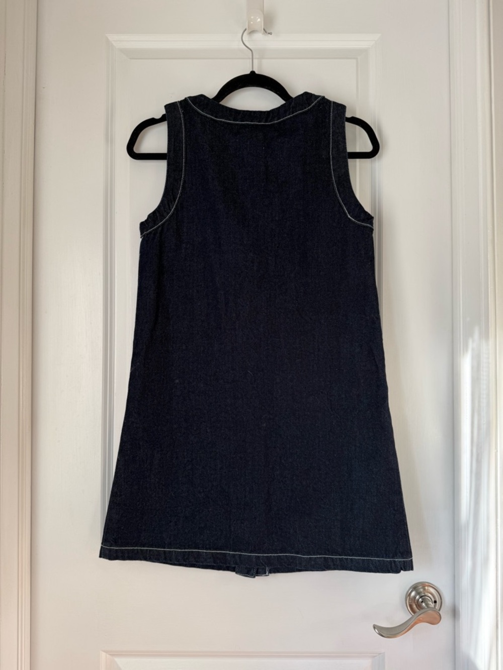 English Factory Classic Blue Denim Button-Front Dress with Contrast Stitching - Picture 2 of 6